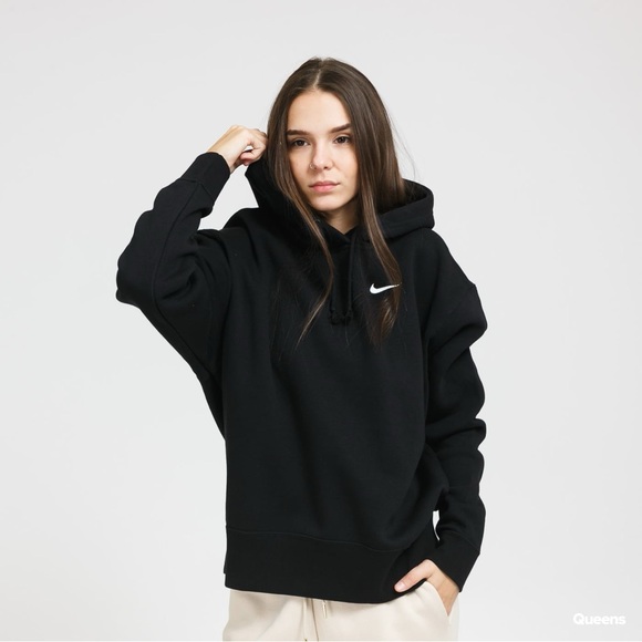 Nike Tops - Nike Black Logo Hoodie Size Large